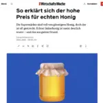Wirtschaftswoche: Darum ist echter Honig so teuer
