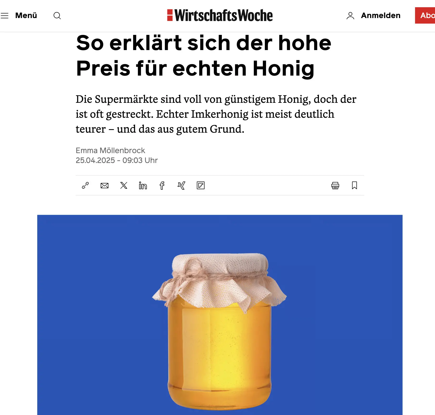 Wirtschaftswoche: Darum ist echter Honig so teuer - Honig retten! Wirtschaftswoche: Darum ist echter Honig so teuer - Honig retten!